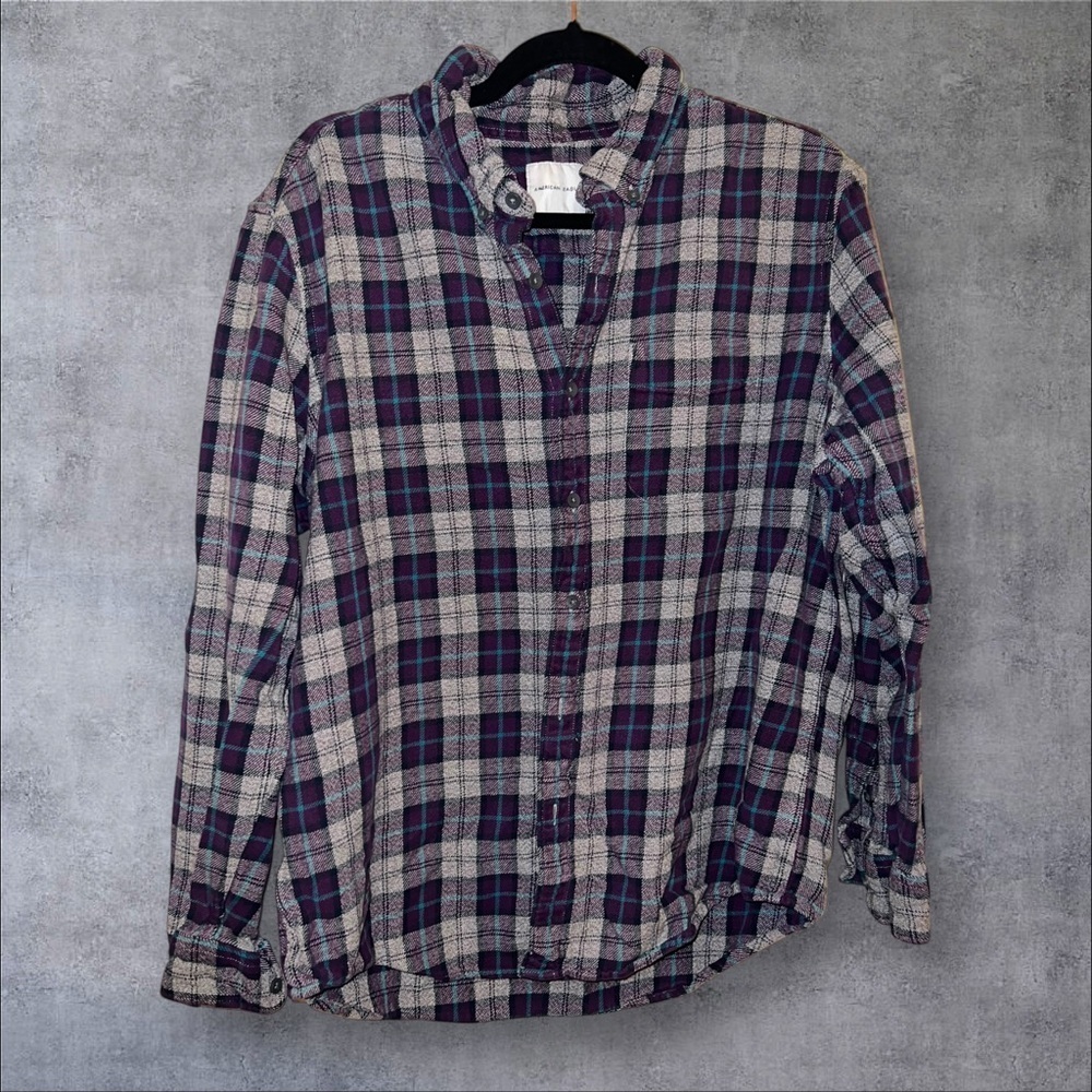 Plaid Button-Up Shirt